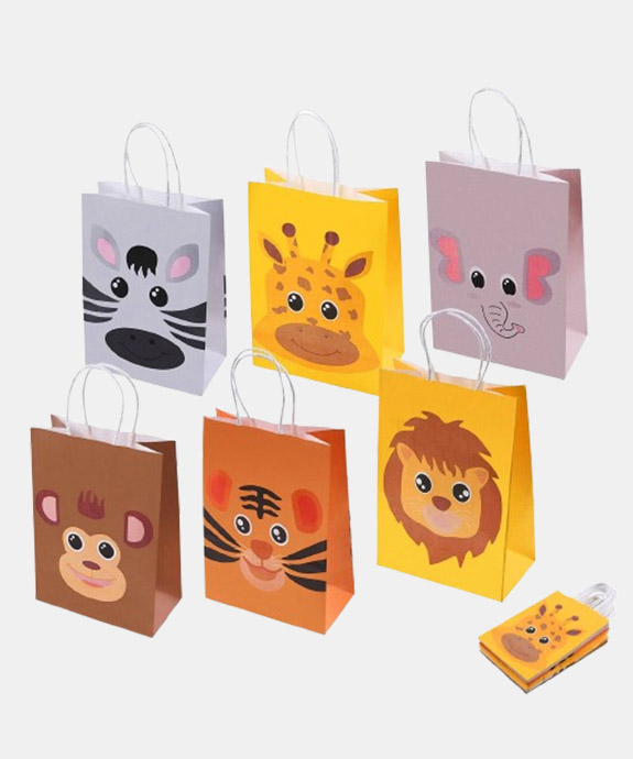 Flintronic Gift Bags, Pack of 18 Animal Paper Bags, Party Bags