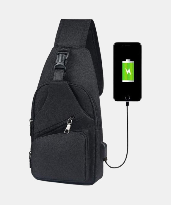 flintronic Sling Bag, Chest Bag with USB Charging Port