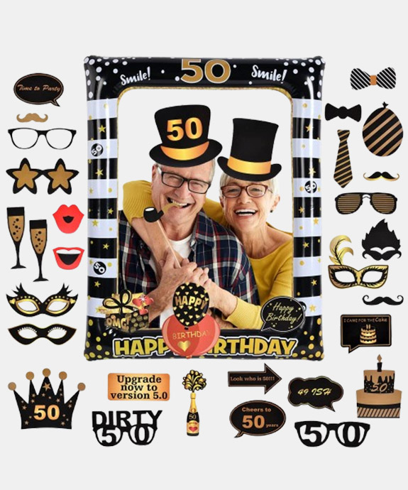 Flintronic 50th Birthday Decoration Photo Props