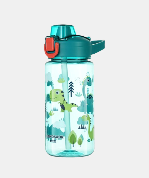 flintronic 600 ml Children's Drinking Bottle, Children's Drinking Bottle with Straw