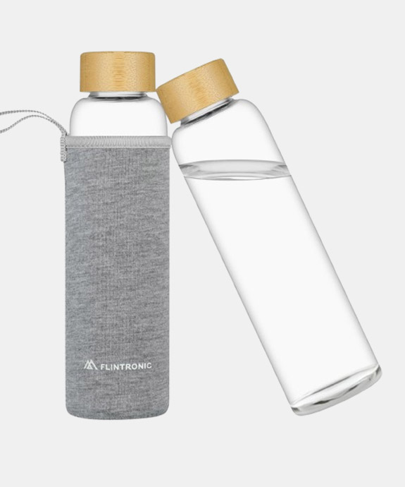 flintronic Glass Bottle, 550 ml Glass Bottle, Leak-Proof